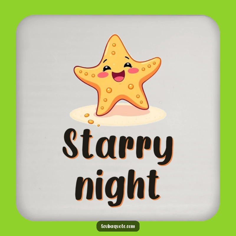Funny Starfish Coaster: Joyful Wiggler's Beach Drink Protector