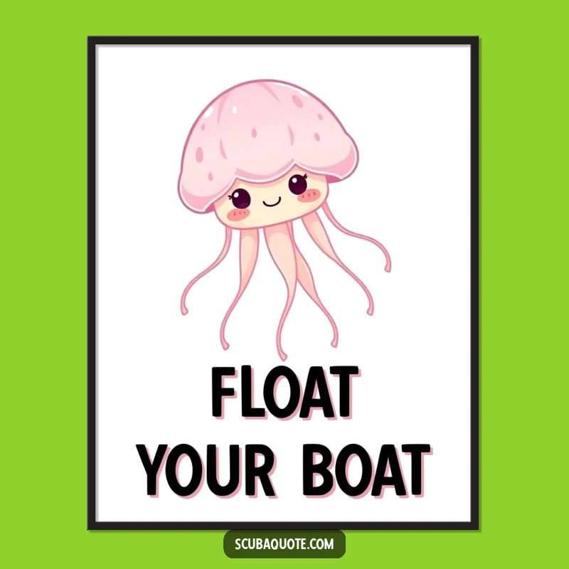 Funny Jellyfish Glow Poster: Serene Ocean Art for Your Walls