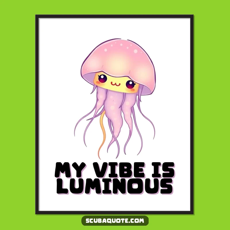 Funny Glowing Jellyfish Poster: Add a Whimsical and Humorous Touch to Your Walls