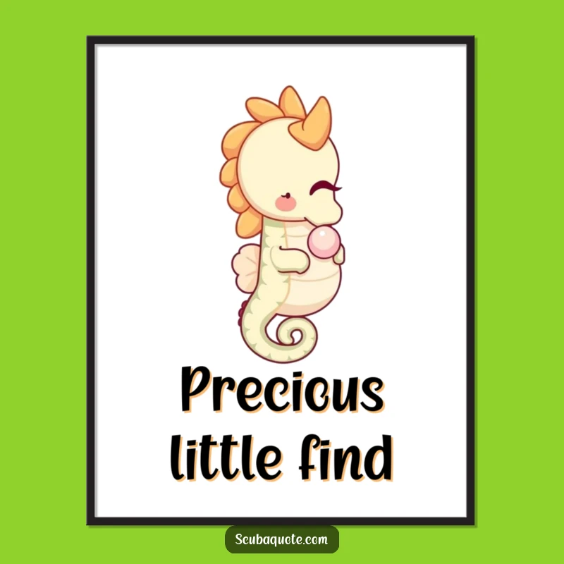 Funny Seahorse Pearl Poster: Decorate with Gentle Beauty and Underwater Humor