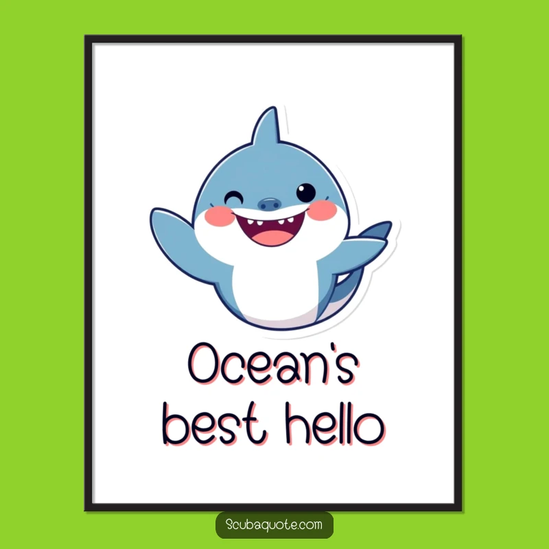 Funny Shark Wave Poster: Brighten Your Walls with Playful Ocean Art