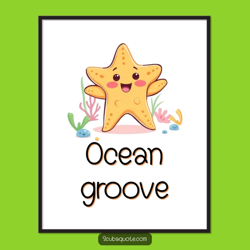 Funny Starfish Dance Poster: Hilarious Ocean-Themed Wall Art Gift