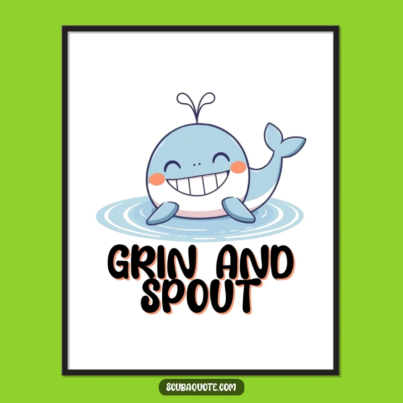 Funny Whale Poster: Spouting Smiles, Perfect Wall Art for Joyful Spaces