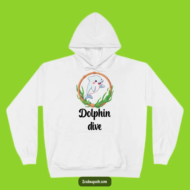 Cozy Funny Dolphin Hoop Leap Hoodie - Warm & Playful Gift