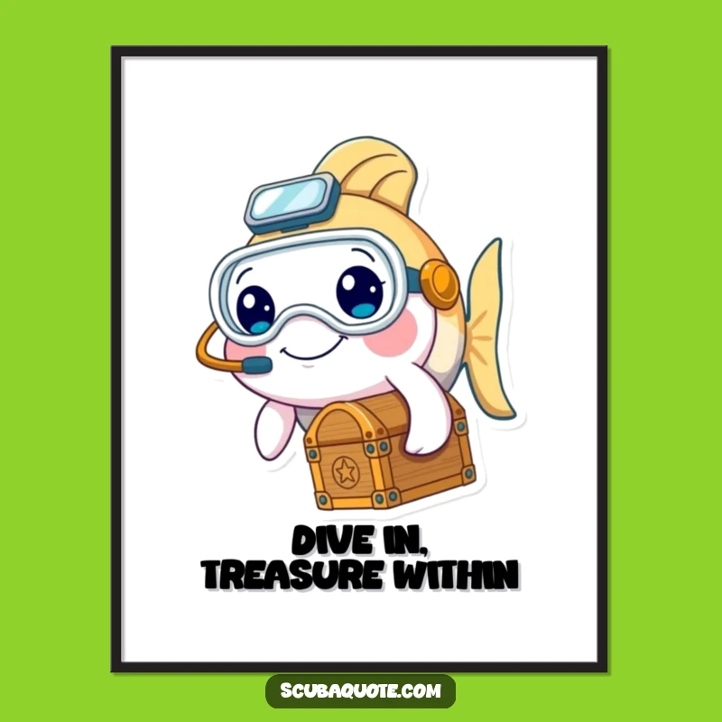 Free Printable Fish Wall Art: Funny Treasure Hunter for Whimsical Home Decor Download