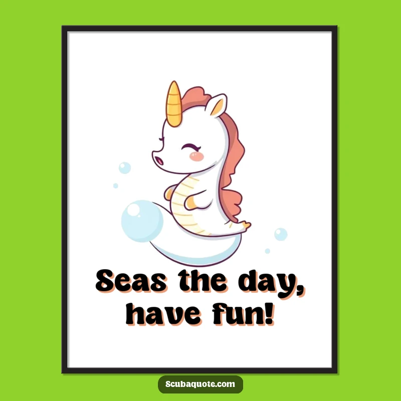Free Printable Seahorse Bubble Art: Hilarious Underwater Downloadable Gift!