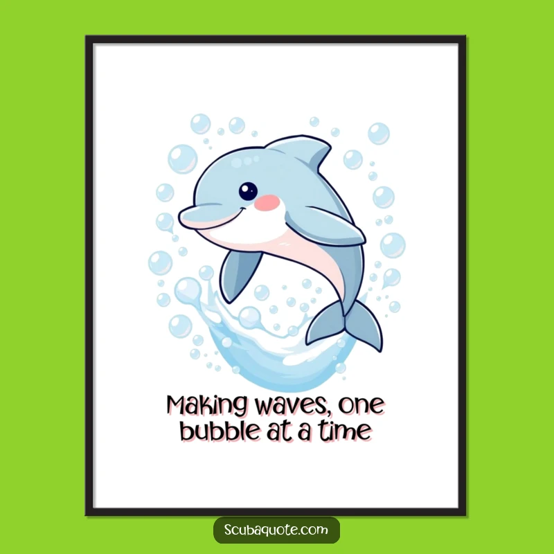 Funny Free Printable Wall Art! Joyful Dolphin Leaping for Whimsical Downloadable Home Decor