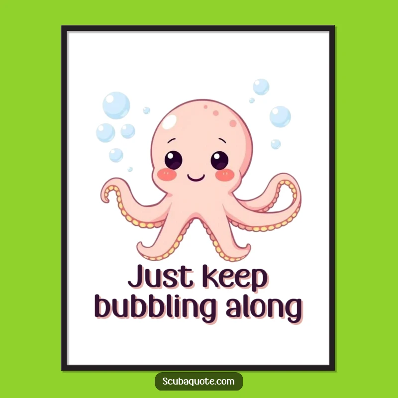 Free Printable Octopus Wall Art: Funny Bubbles for Whimsical Underwater Home Decor Download