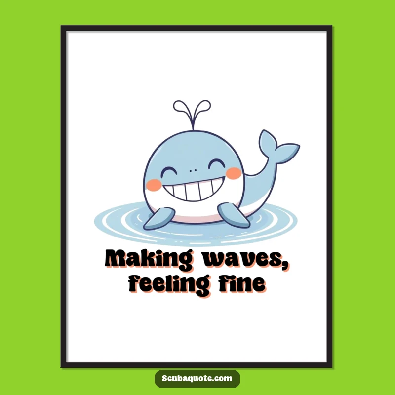 Free Printable Wall Art: Playful Whale Spout, Fun Downloadable Ocean Decor