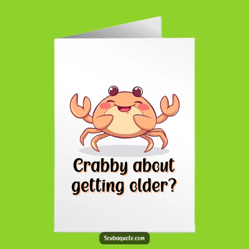 Free Printable Birthday Card: Giggling Crab Claw Wiggle Funny Downloadable Gift