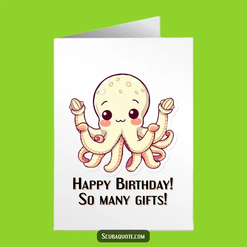 Free Printable Birthday Card: Octopus Seashell Collector! Funny Downloadable Gift