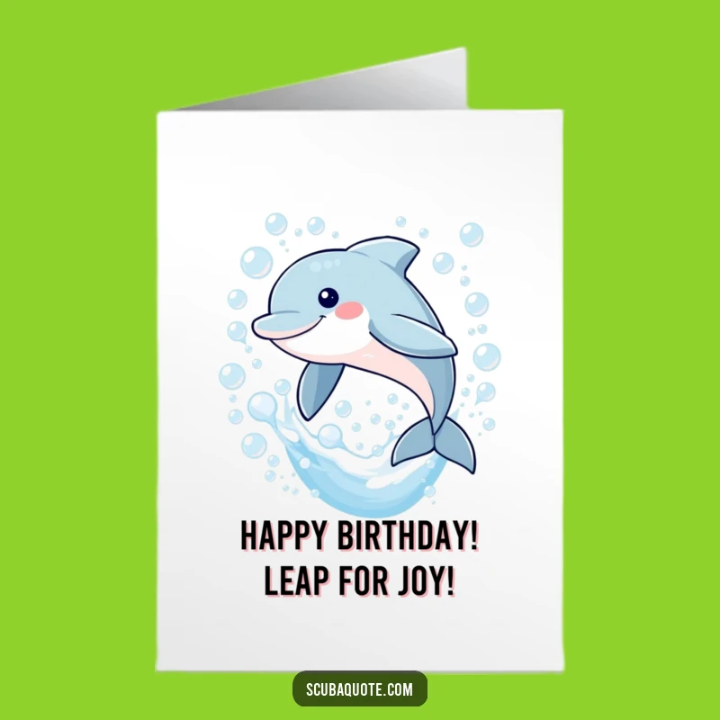 Free Printable Birthday Card: Joyful Dolphin Leaping for a Fun Downloadable Gift!