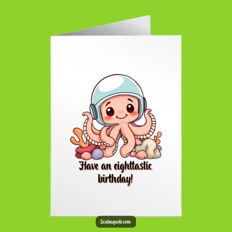 Funny Free Printable Birthday Card: Curious Octopus Explorer, Downloadable Gift!