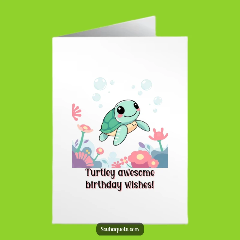 Free Printable Funny Birthday Card: Cheerful Sea Turtle for a Smooth Downloadable Gift