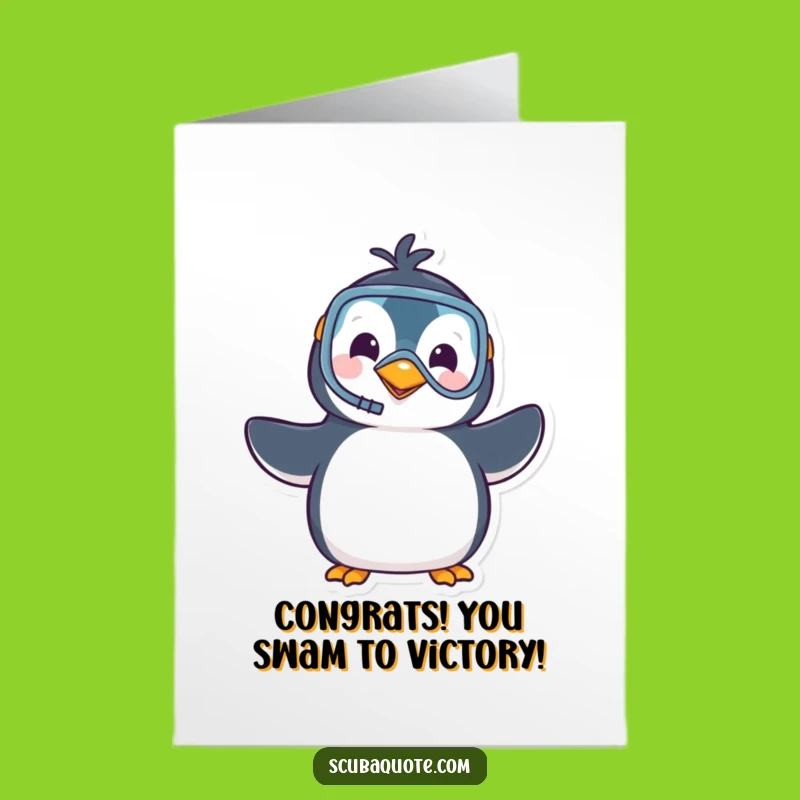 Free Printable Congratulations Card! Waving Penguin Snorkeler for an Awesome Downloadable Gift