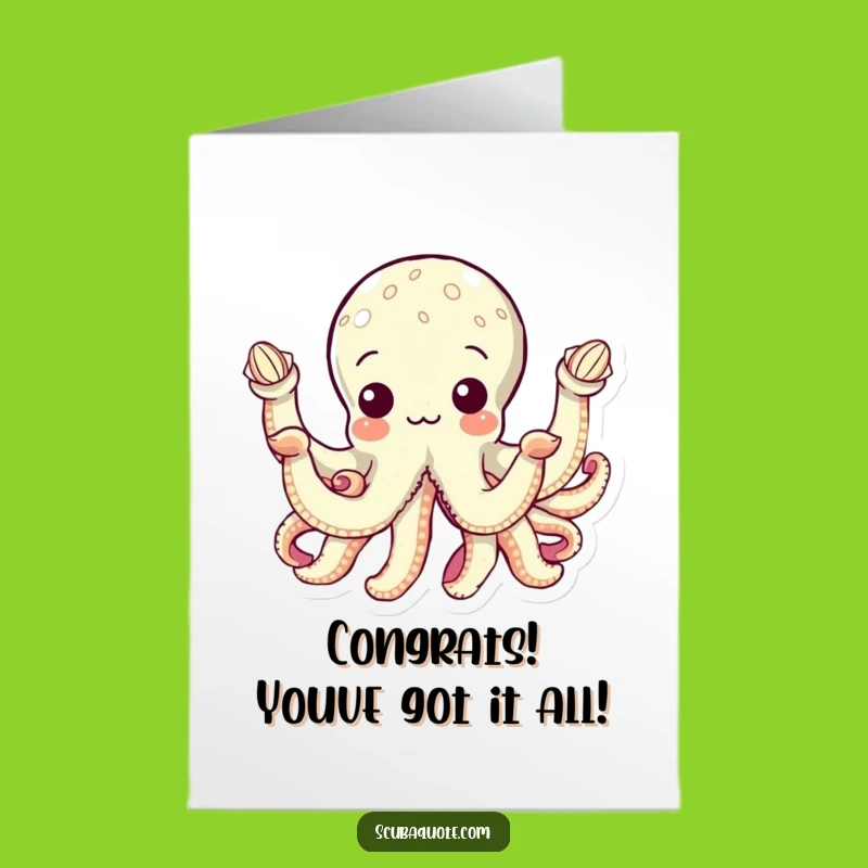 Free Printable Congratulations Card! Octopus Seashell Collector for an Awesome Downloadable Gift