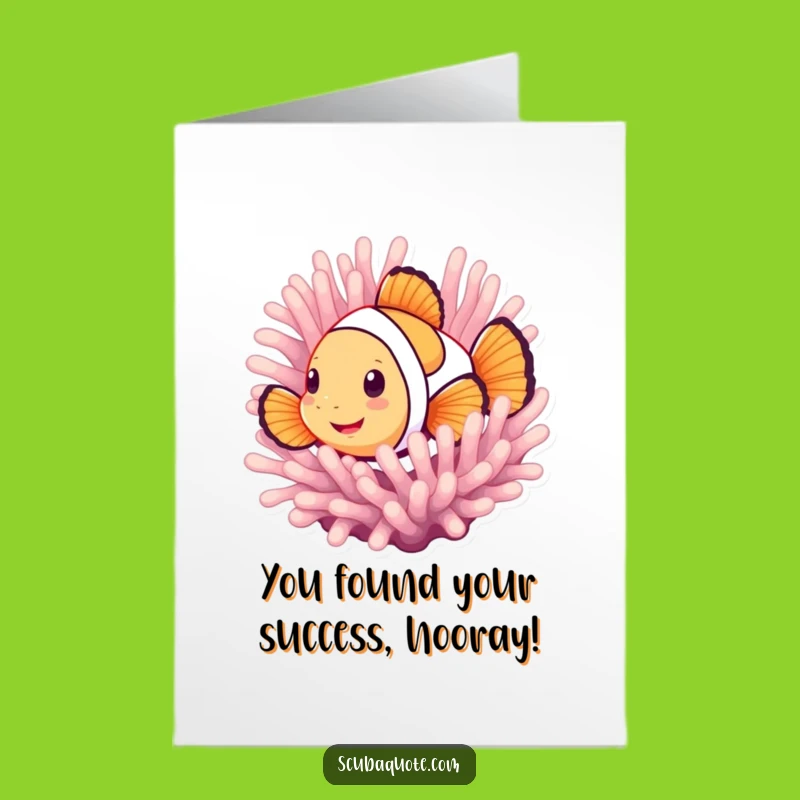Free Printable Congrats Card: Clownfish Peek Funny Downloadable Gift for Any Occasion