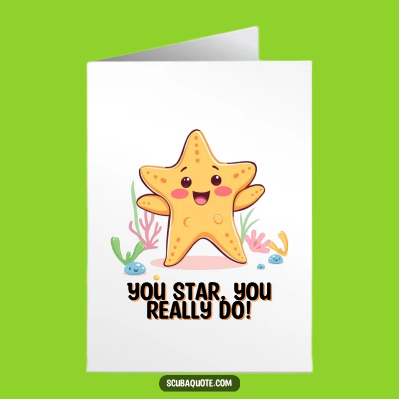 Free Printable Congrats Card: Dancing Starfish, Ocean Celebration, Downloadable Gift