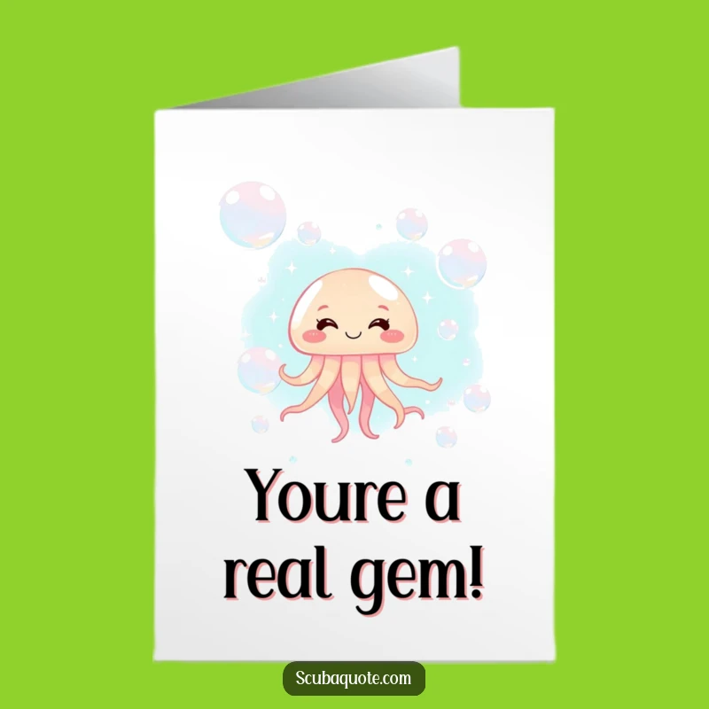 Free Printable Jellyfish Congratulations Card: Funny DIY Downloadable Gift for Floating to Success