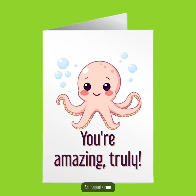 Free Printable Octopus Congratulations Card: Funny Bubbles for a Joyful Downloadable