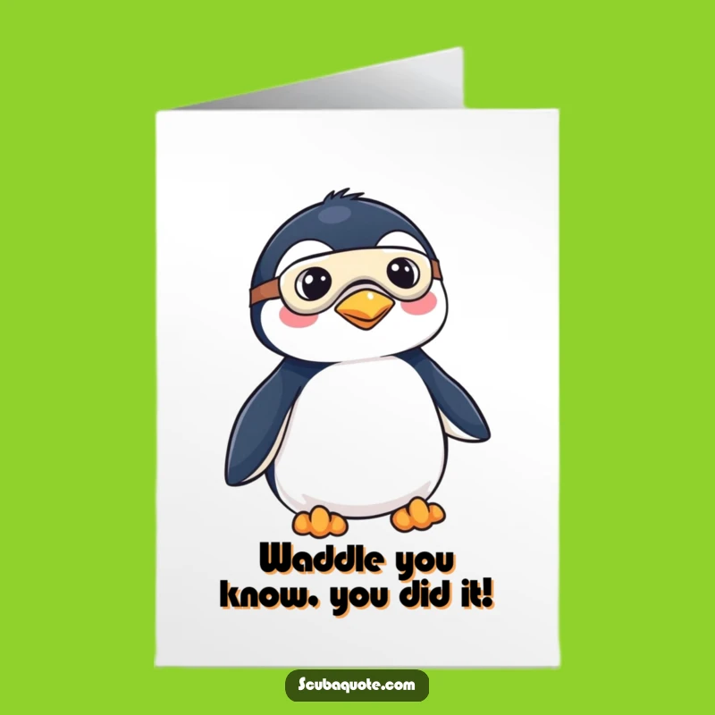 Free Printable Congrats Card: Penguin's Grand Expedition, Humorous Downloadable
