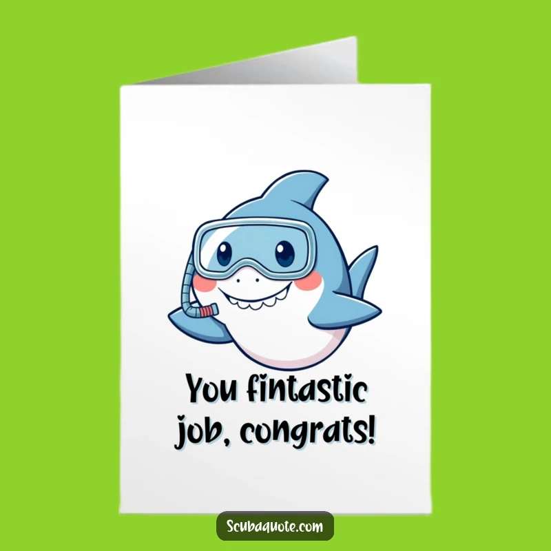 Free Printable Congrats Card: Snorkel Shark, Humorous Downloadable for Big Wins