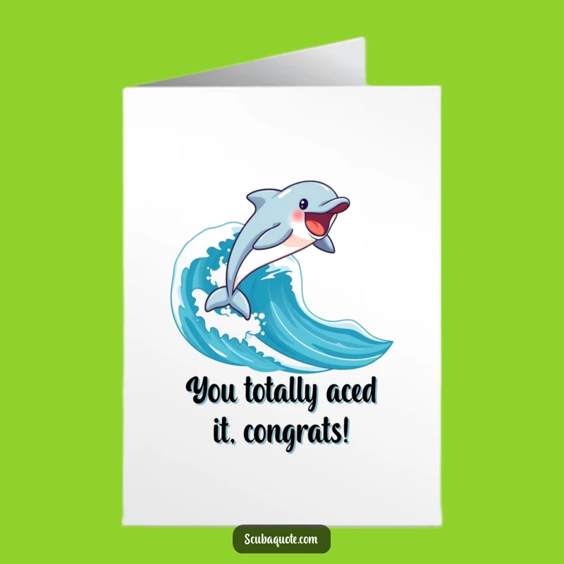 Congrats Free Printable Card: Dolphin Jump High, Funny Downloadable