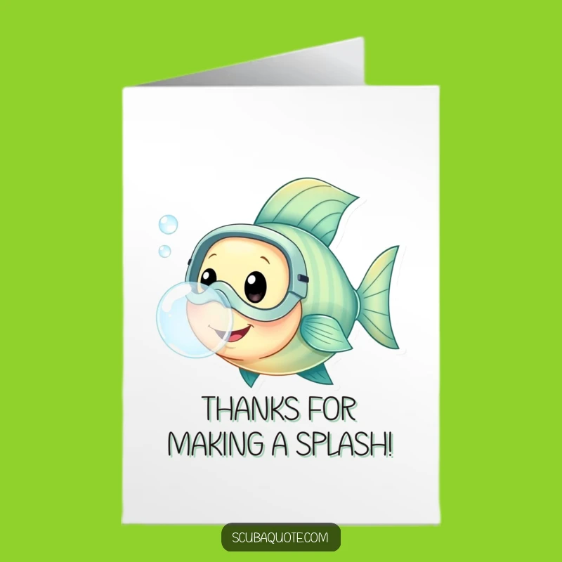 Free Printable Fish Bubble Thank You Card: Show Thanks with this Funny Downloadable Aquatic Greeting!