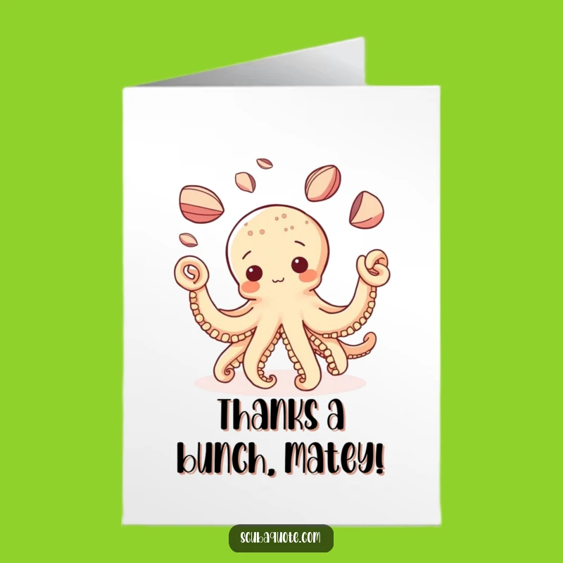Free Printable Thank You Card: Adorable Octopus Juggling Shells to Show Your Gratitude