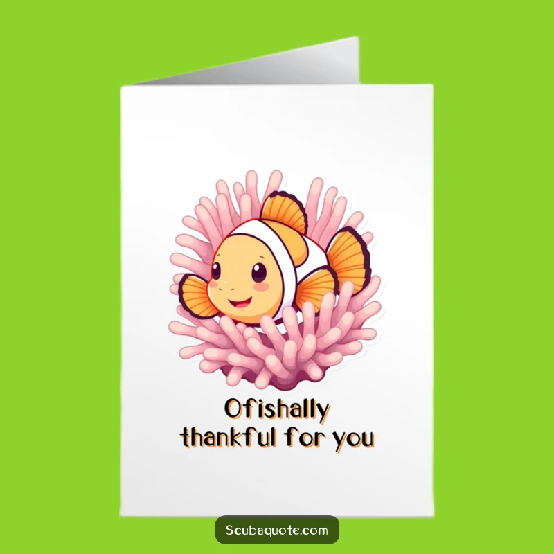 Free Printable Thank You Card: Clownfish Peek Funny Downloadable Gift for Gratitude