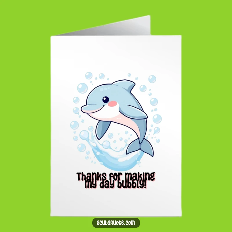 Free Printable Thank You Card: Happy Dolphin Leaping for a Grateful Downloadable Gift