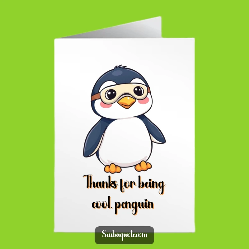 Free Printable Thank You Card: Penguin's Journey of Gratitude, Cute Downloadable