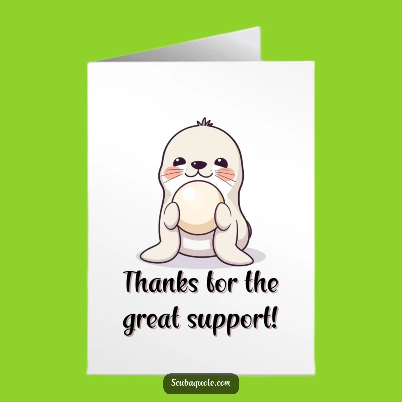 Free Printable Thank You Card: Seal Ball Balance Funny Downloadable Gift