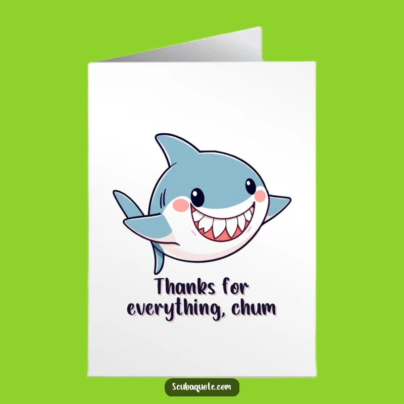 Free Printable Thank You Card: Shark Flipping Thanks with a Grin
