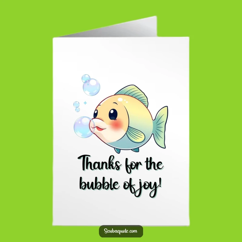Free Printable Thank You Card: Bubbling Fish for a Grateful Downloadable Gift