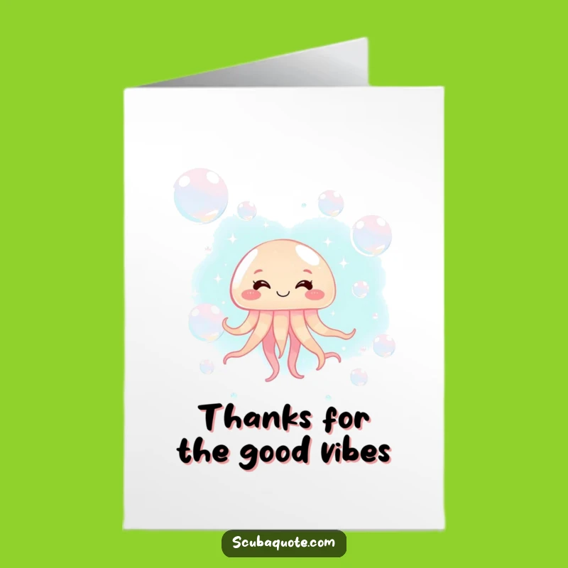 Free Printable Jellyfish Thank You Card: Bubbly DIY Downloadable Gift for Deep Gratitude