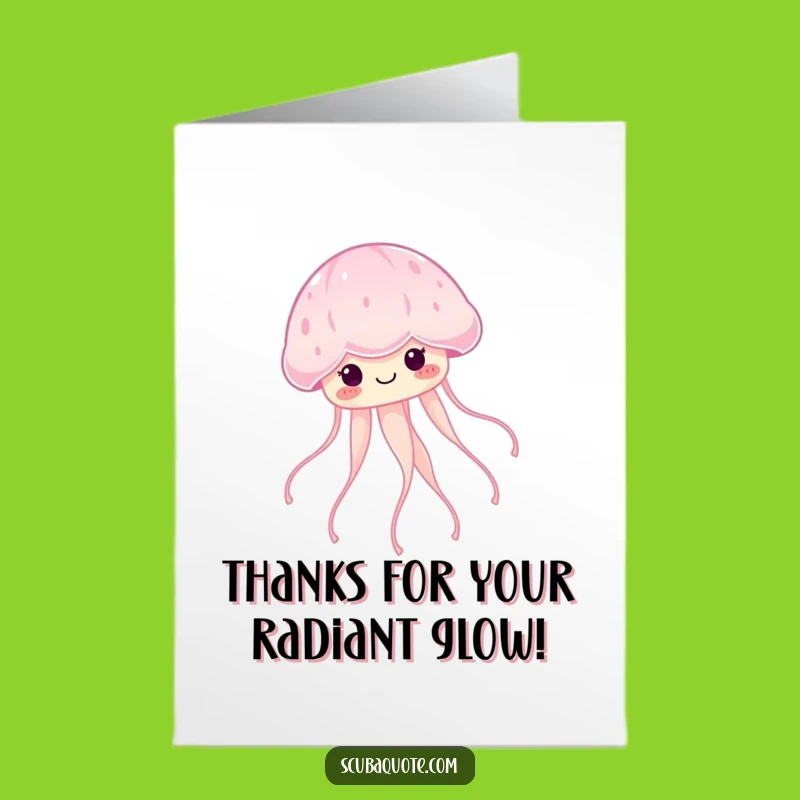 Thanks Free Printable Card: Jellyfish Light, Funny Downloadable
