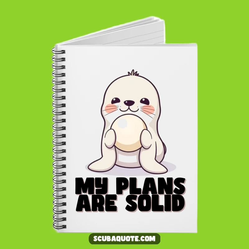 Funny Playful Seal Notebook - Cute Balancing Ball Journal, Hilarious Animal Gift for Writers