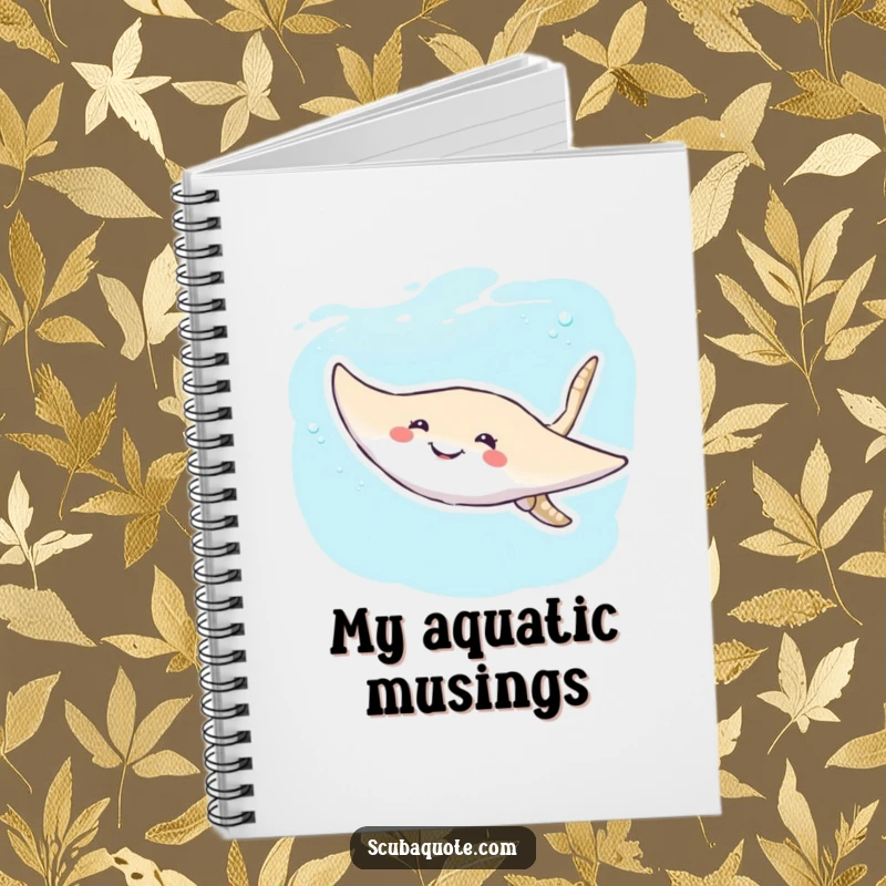 Funny Stingray Notebook: A smiling stingray glides across the cover, perfect for jotting down notes with aquatic flair.
