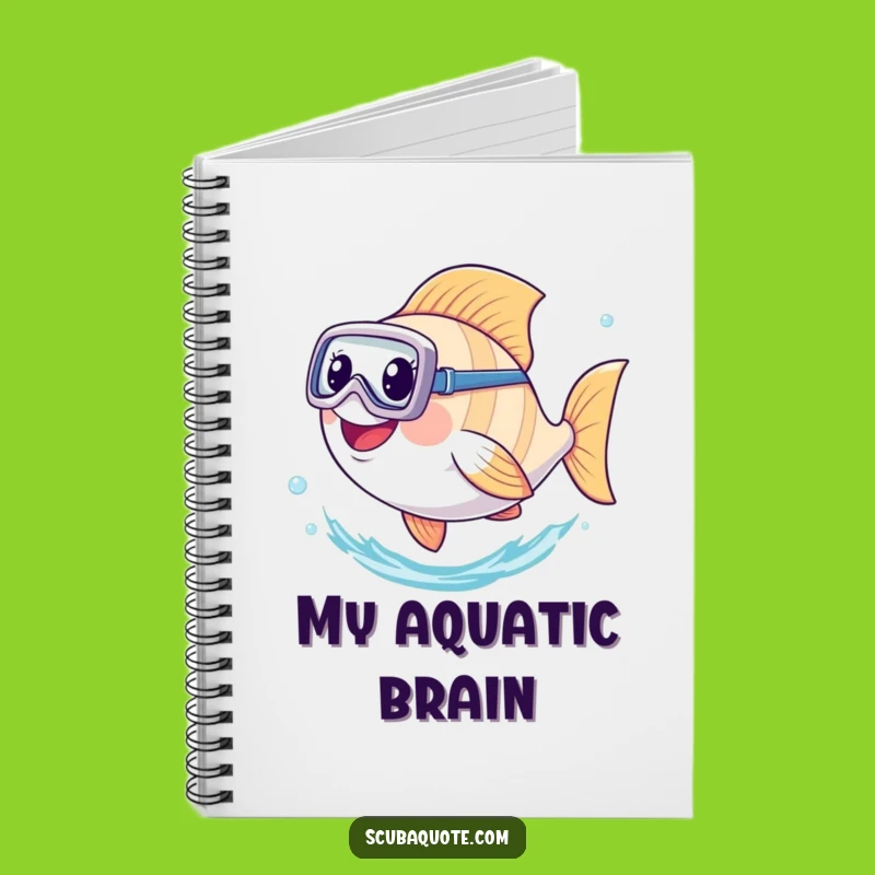 Funny Diving Fish Notebook: Happy Swimmer's Aquatic Adventure Journal