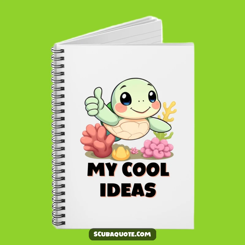 Funny Sea Turtle Thumbs Up Notebook - Journal Your Positivity