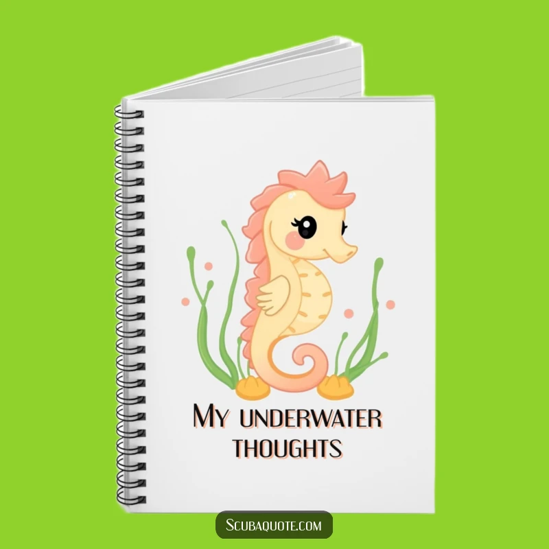 Funny Happy Seahorse Notebook - Cute Ocean Swimmer Journal, Hilarious Marine Gift for Writers