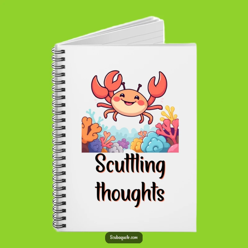 Funny Crab Reef Notebook: Smiling Navigator's Coastal Adventure Journal