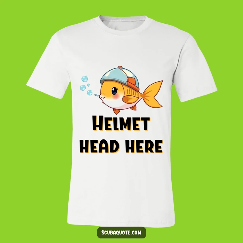 Funny Goldfish Helmet T-Shirt: Adventure and Bubbles with Aquatic Charm