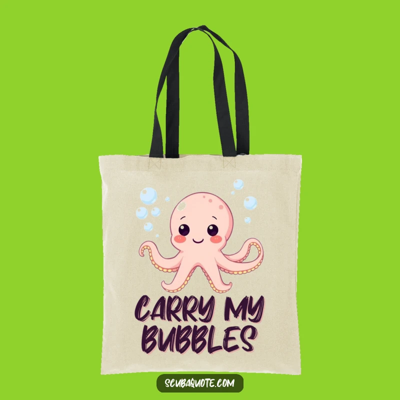 Funny Octopus Bubbles Tote Bag - Carry Your Joyful Aura