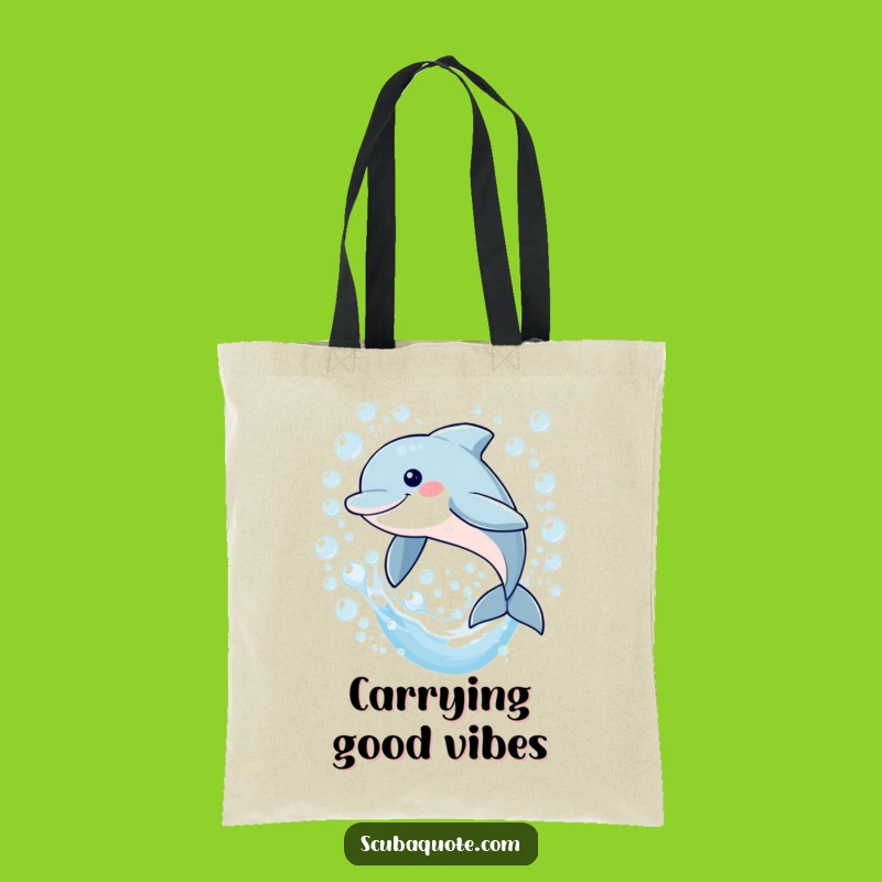 Funny Dolphin Bubble Tote Bag: Leaping Friend Carry-All, Practical Funny Gift