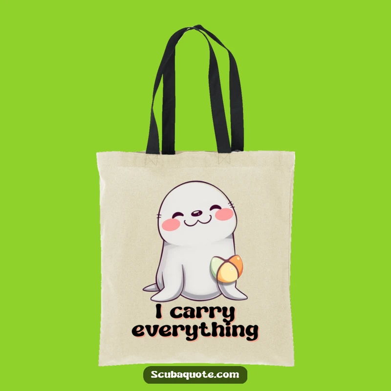 Funny Giggling Seal Tote Bag - Whimsical Animal Carry-All Bag