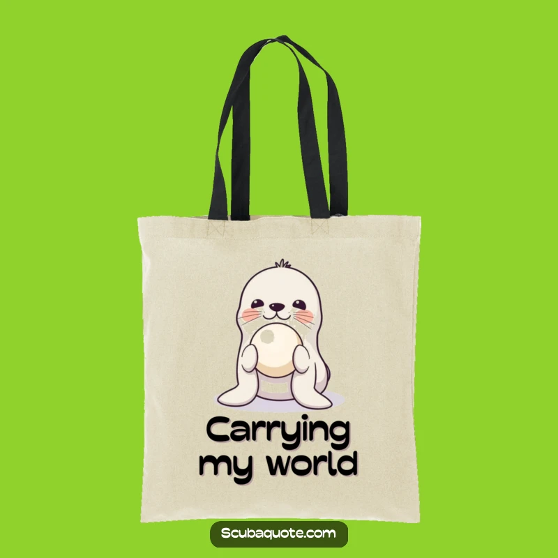 Funny Playful Seal Tote Bag - Durable Balancing Ball Bag, Perfect Humorous Animal Gift