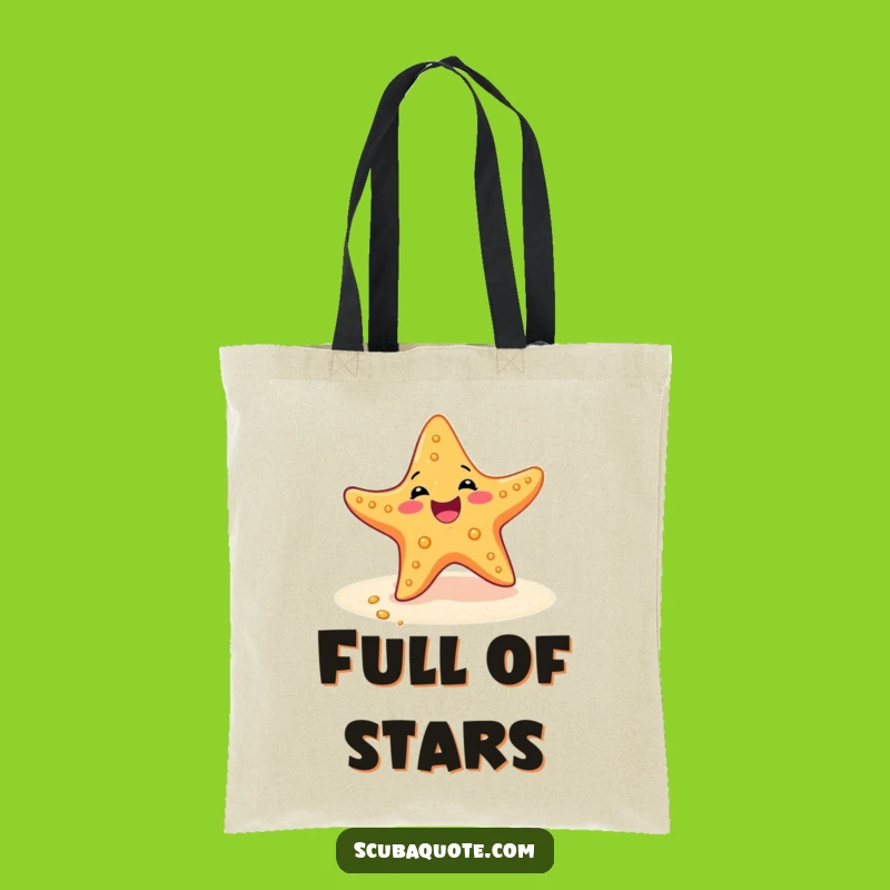 Funny Starfish Tote Bag: Joyful Wiggler's Beach Day Carry-All
