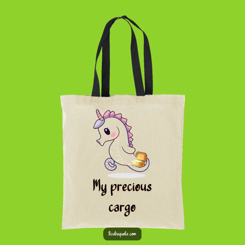 Funny Seahorse Treasure Tote Bag: Carry Your Finds in Style